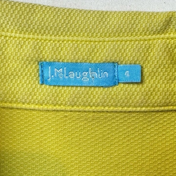 J. McLaughlin Collared Sleeveless Belted‎ Shirt Dress in Optic Yellow Size 4 - Picture 3 of 4